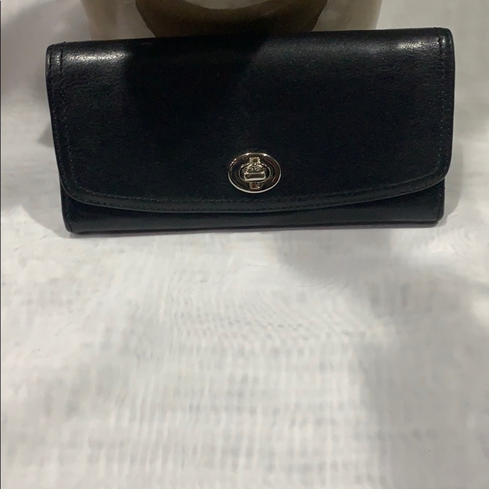 Coach wallet black and silver